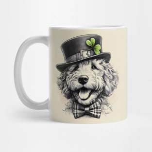 Saint Patrick's Day Goldendoodle Drawing Mug